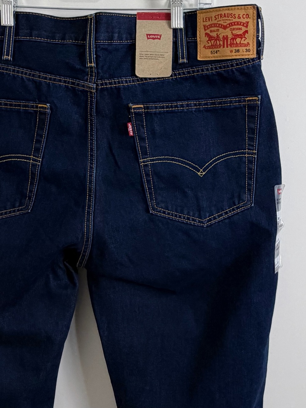 Levi’s 514 Men’s Straight Fit Jeans W38 L30 Dark Wash NWT - Picture 14 of 15